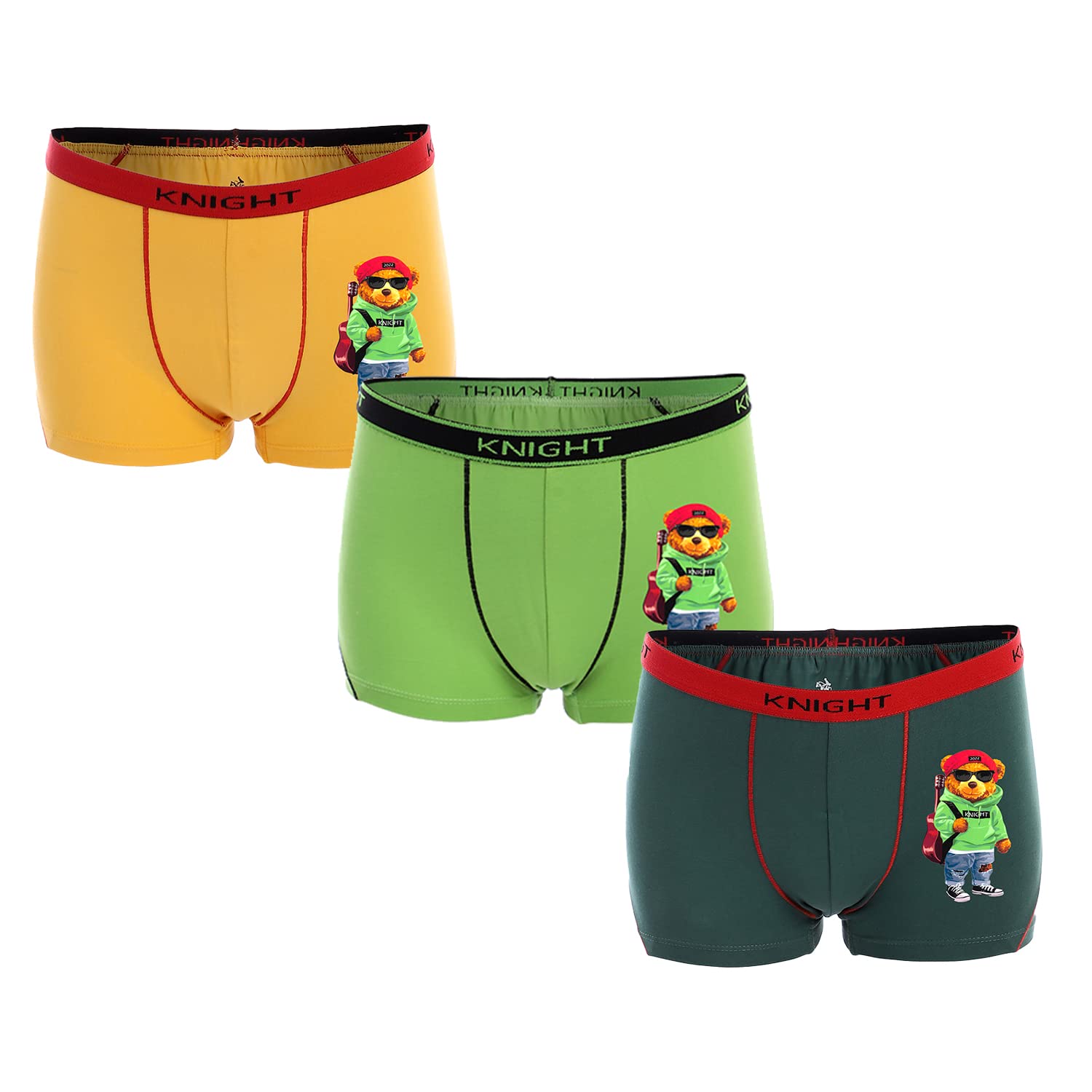 Knight بوكسر أولادي مطبوع - 3 قطع