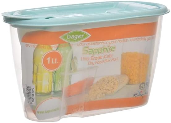 Bager علبة حفظ بلاستيك للاكل الجاف 1لتر - لبني - bg-283