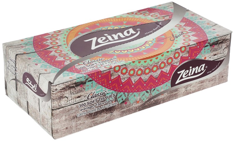 Zeina علبة مناديل زينة 300 منديل - 3 قطع