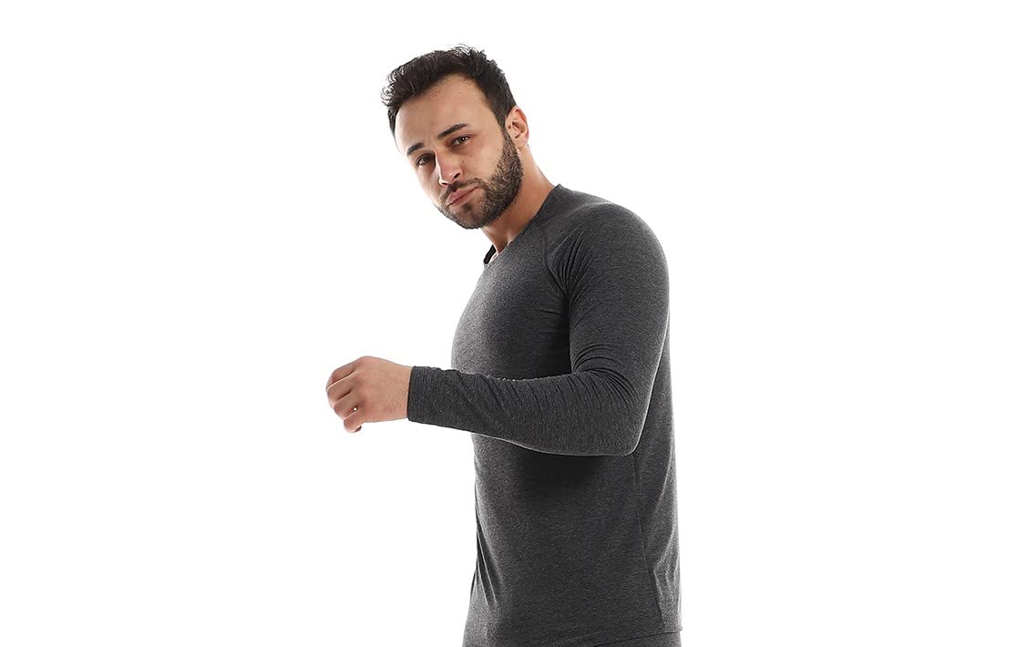 Red Cotton تيشرت بكم رجالي - رمادي