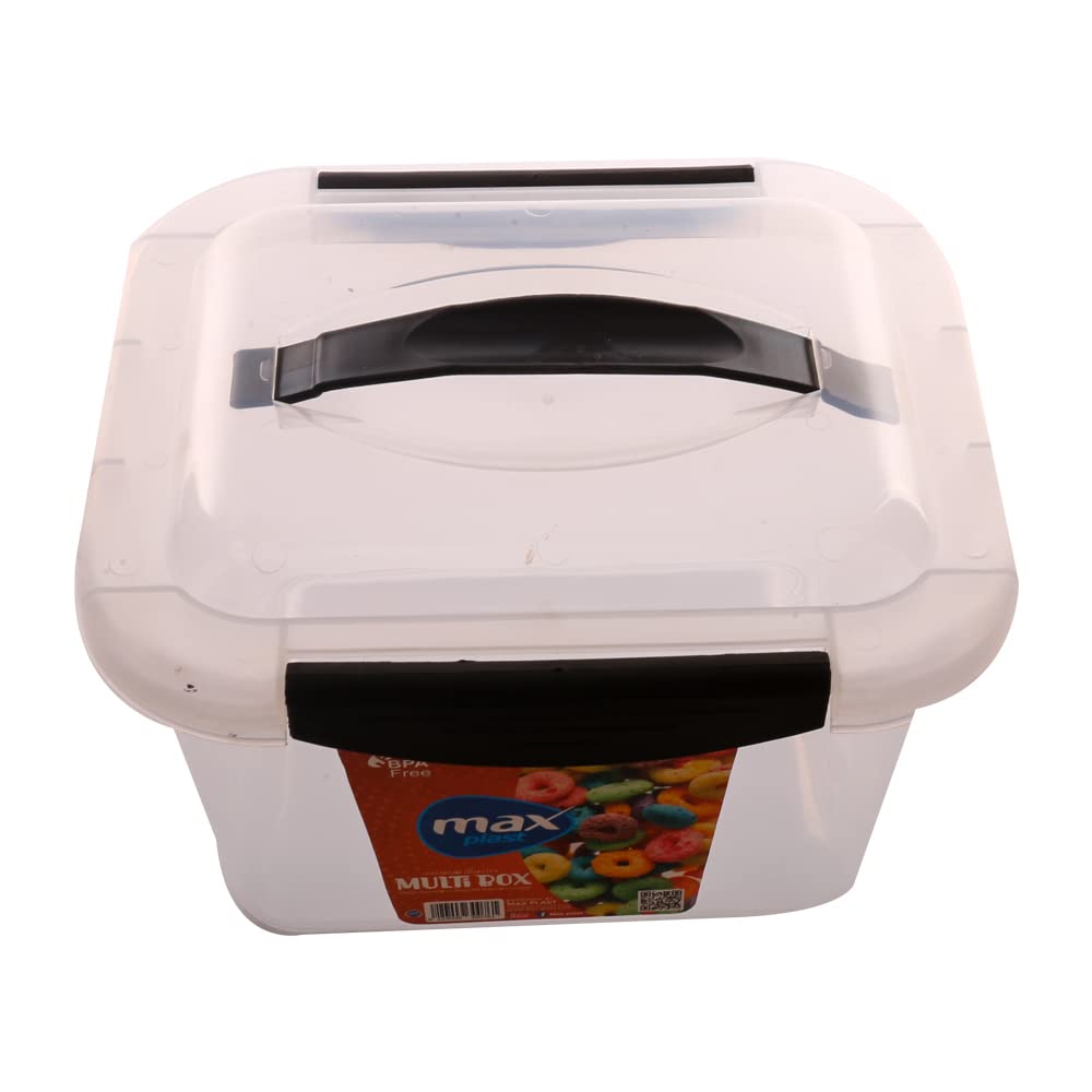 Max Plast علبة بلاستيك لحفظ الطعام - شفاف