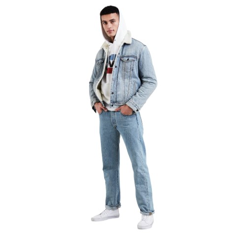 Levi's 501 Straight - جينز رجالي - أزرق فاتح - 00501-0134