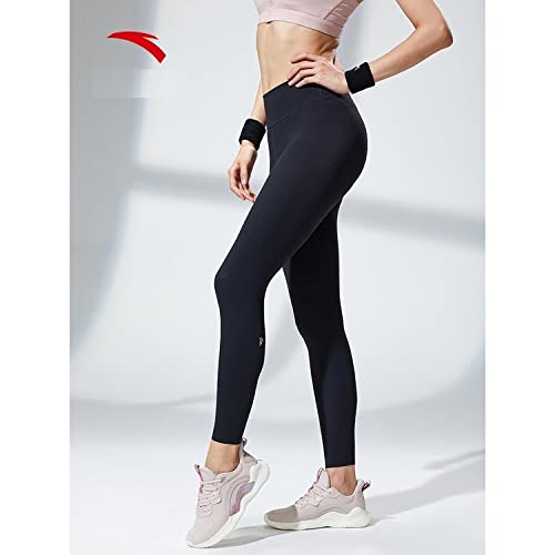 Anta بنطلون ضيق حريمي - أسود - 862127305-1