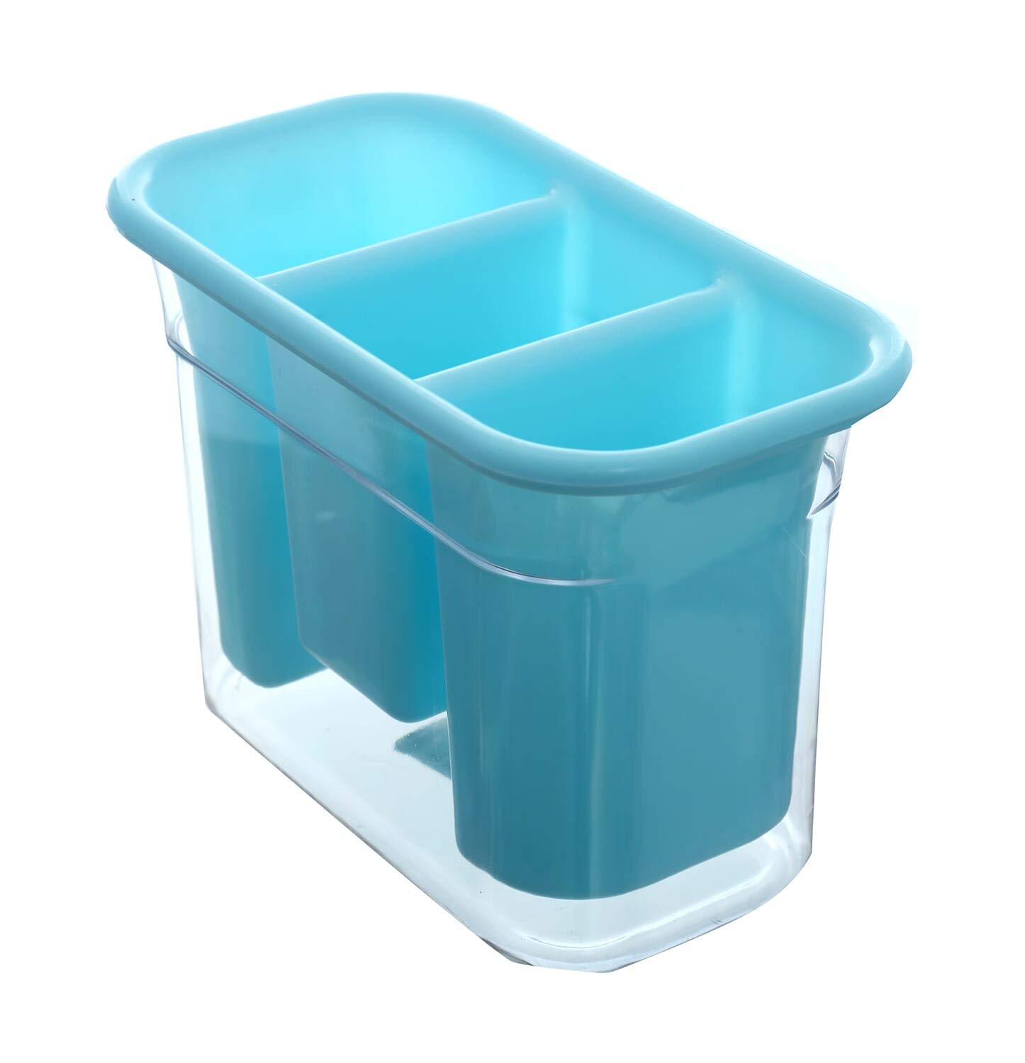 Health Kuailong حامل بلاستيك لادوات المطبخ شفاف - تركواز