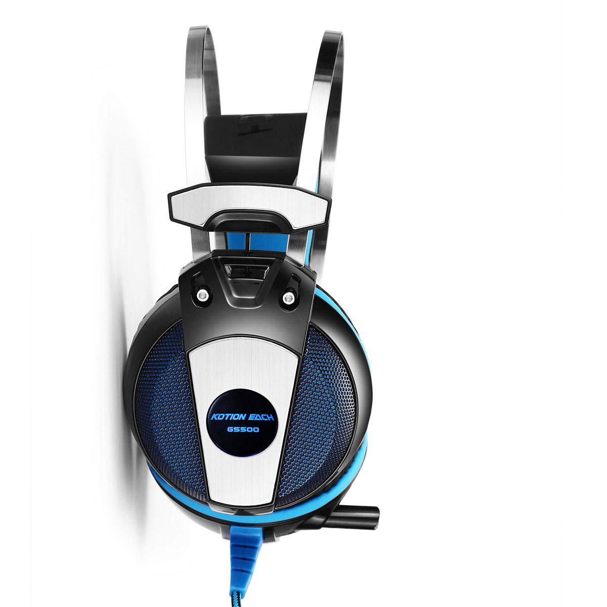 Kotion Each سماعة بسلك فوق الاذن - ازرق -gs500