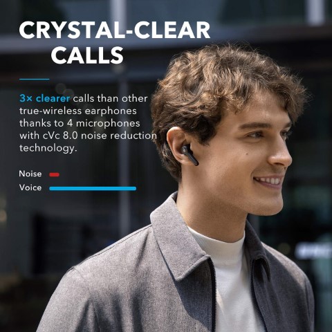 Anker سماعة أذن لاسلكيه بميكروفون - أسود - A3910