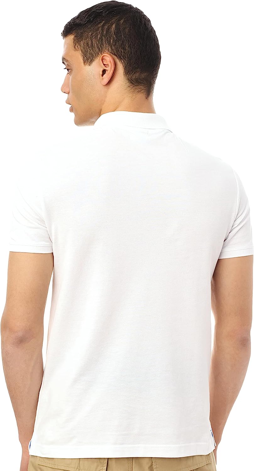 US Polo Assn تيشرت بولو كم قصير رجالي - أبيض