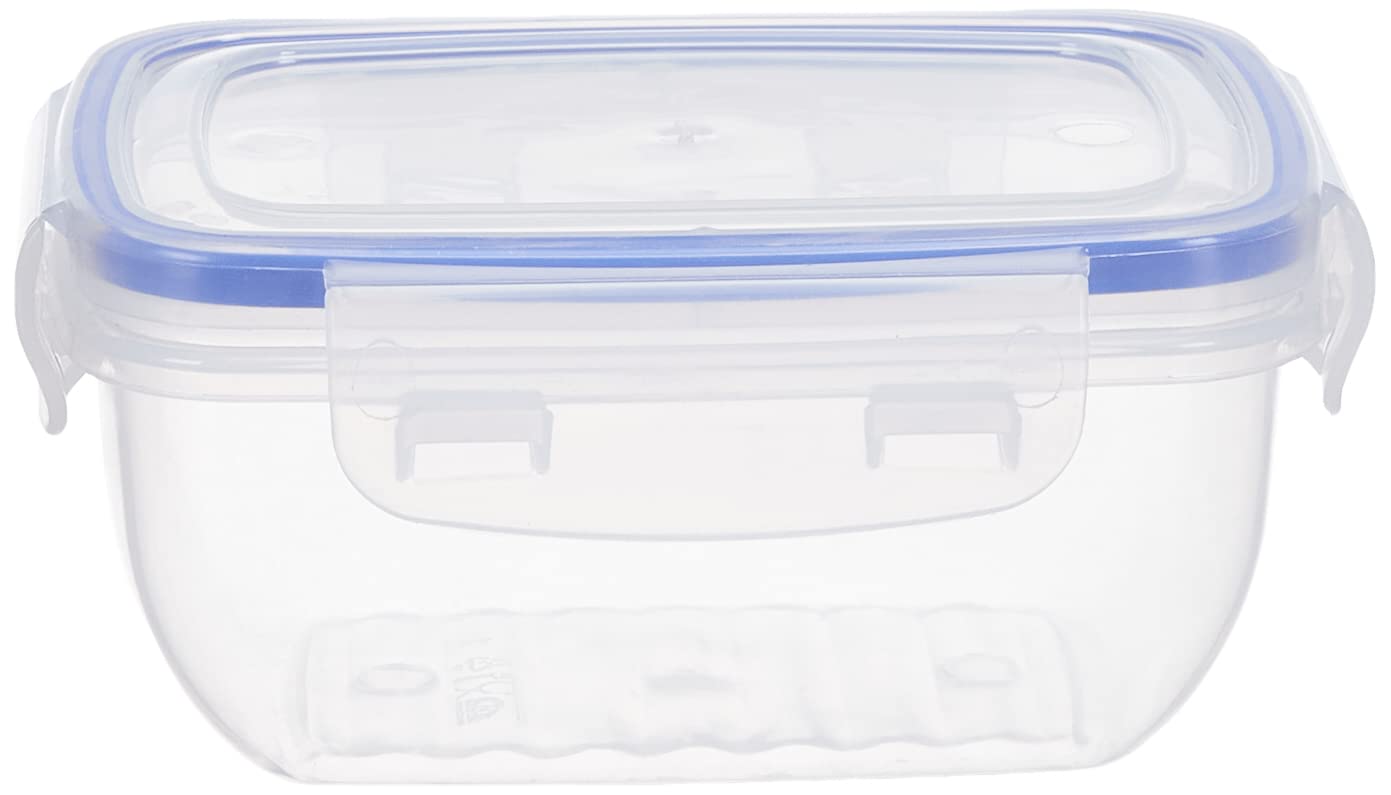 Bager علبة ثلاجه مستطيله بلاستيك - شفاف/أزرق