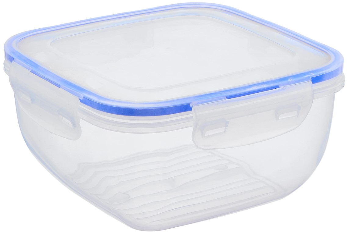 Bager طقم علب بلاستيك - 3 قطع - أزرق/شفاف