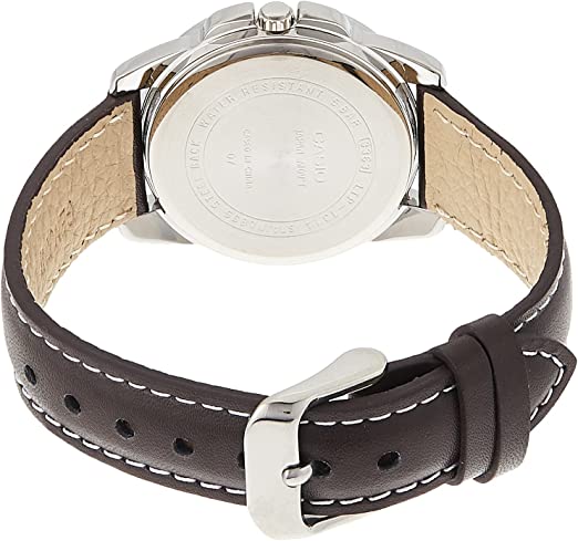 Casio ساعة حريمي جلد - 33 ملم - بني/أبيضLTP1314L-7AV