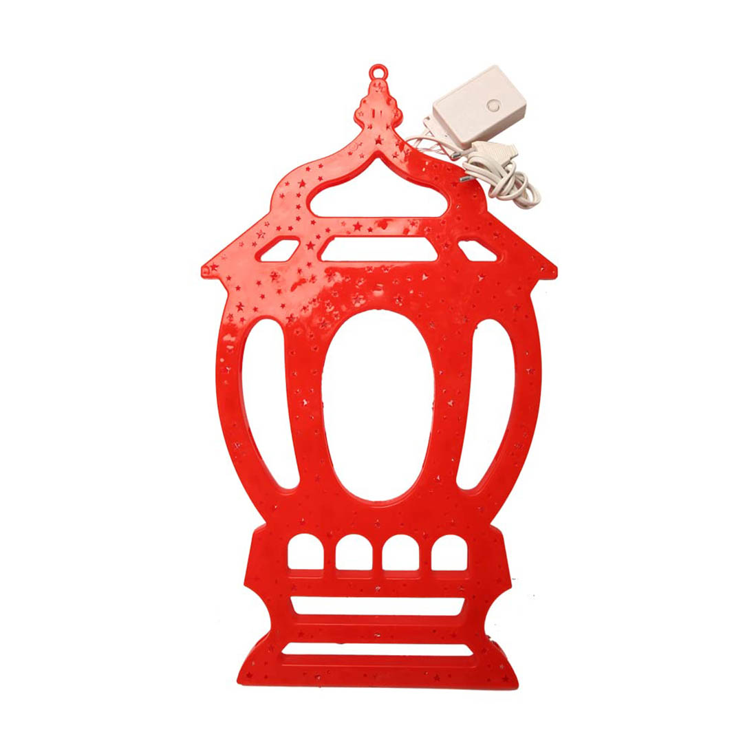 فانوس رمضان بلاستيك - 40 سم - أحمر