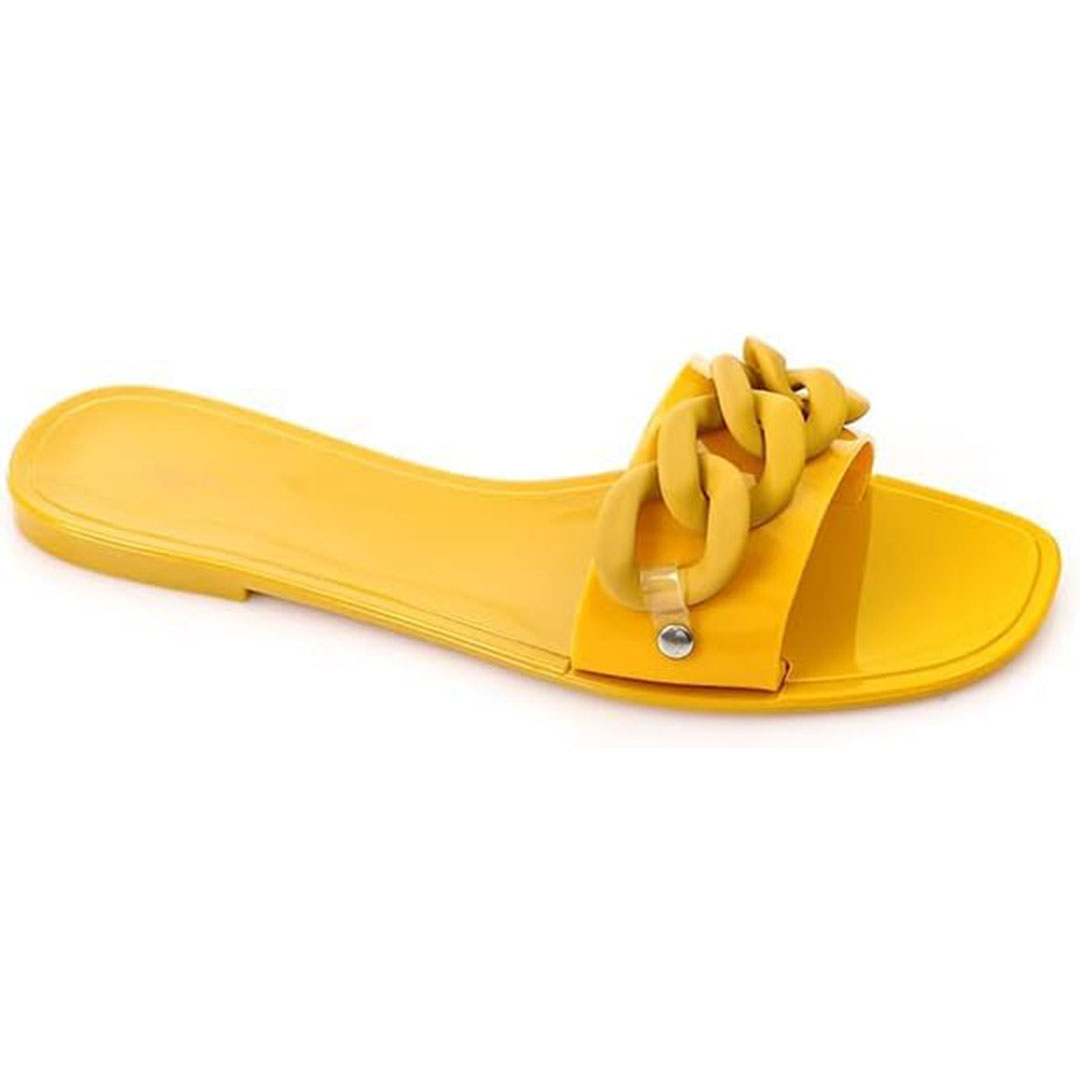 KND-DJTT-012 شبشب فلات حريمي كاجوال - أصفر