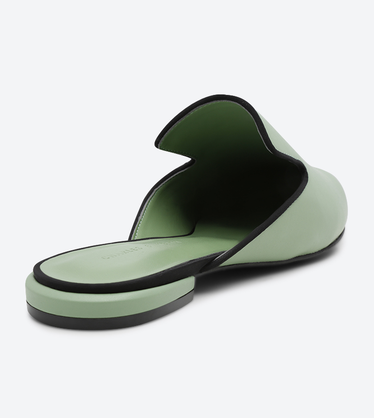 Charles & Keith صندل حريمي جلد - مينت - CK1-70390207