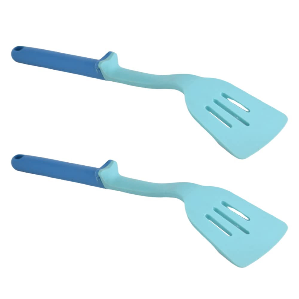 طقم معالق مخرمة للتقليب - لبني - 2 قطعة