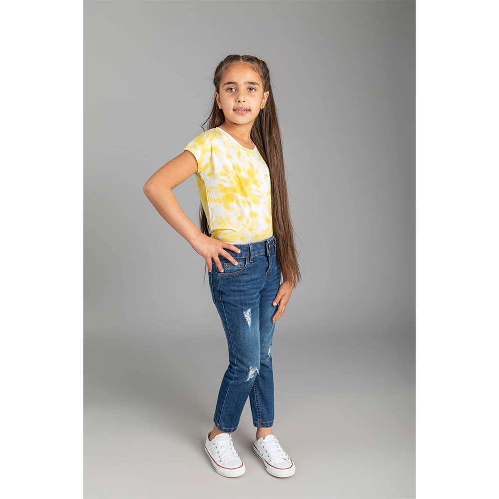 Concrete بنطلون جينز بناتي - أزرق