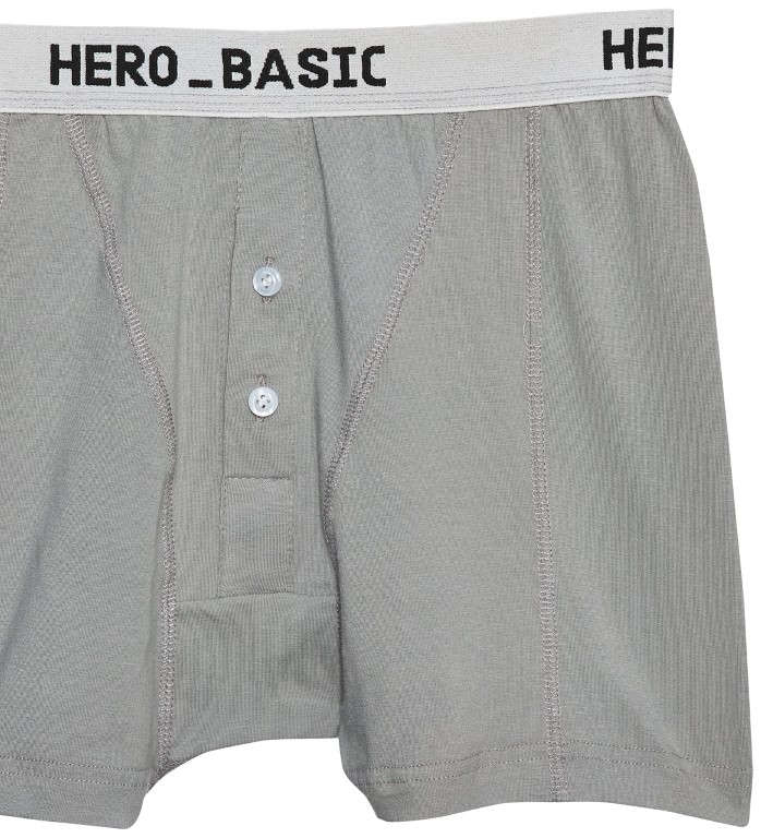 Hero Basic طقم فانلات مع بوكسر رجالي - 5 قطع - رمادي