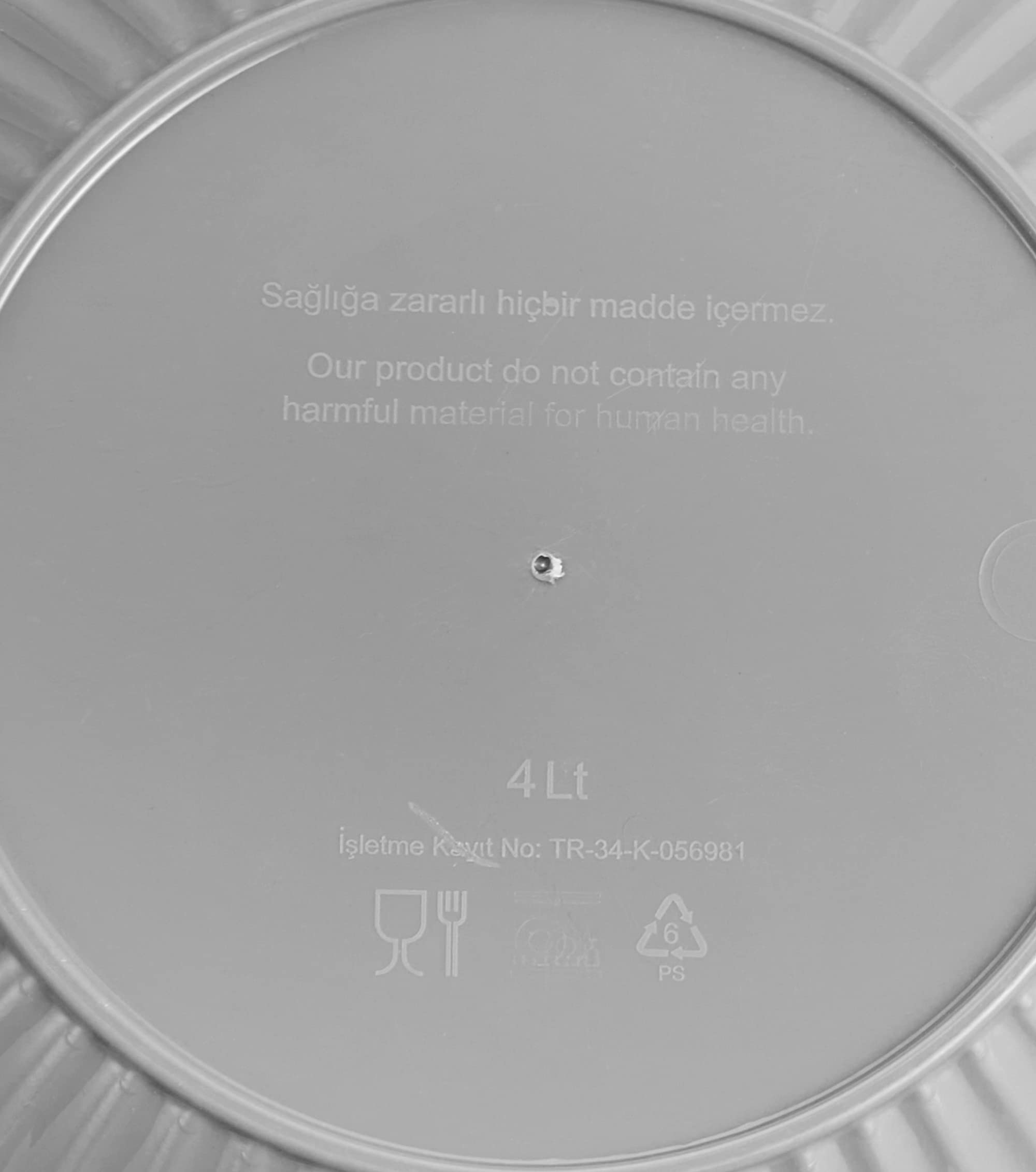 Bager بوله كبيره بلاستيك دائريه - 4 لتر - رمادي