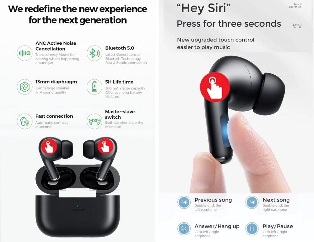 Joyroom سماعة اذن بلوتوث برو - أسود JR-T03S