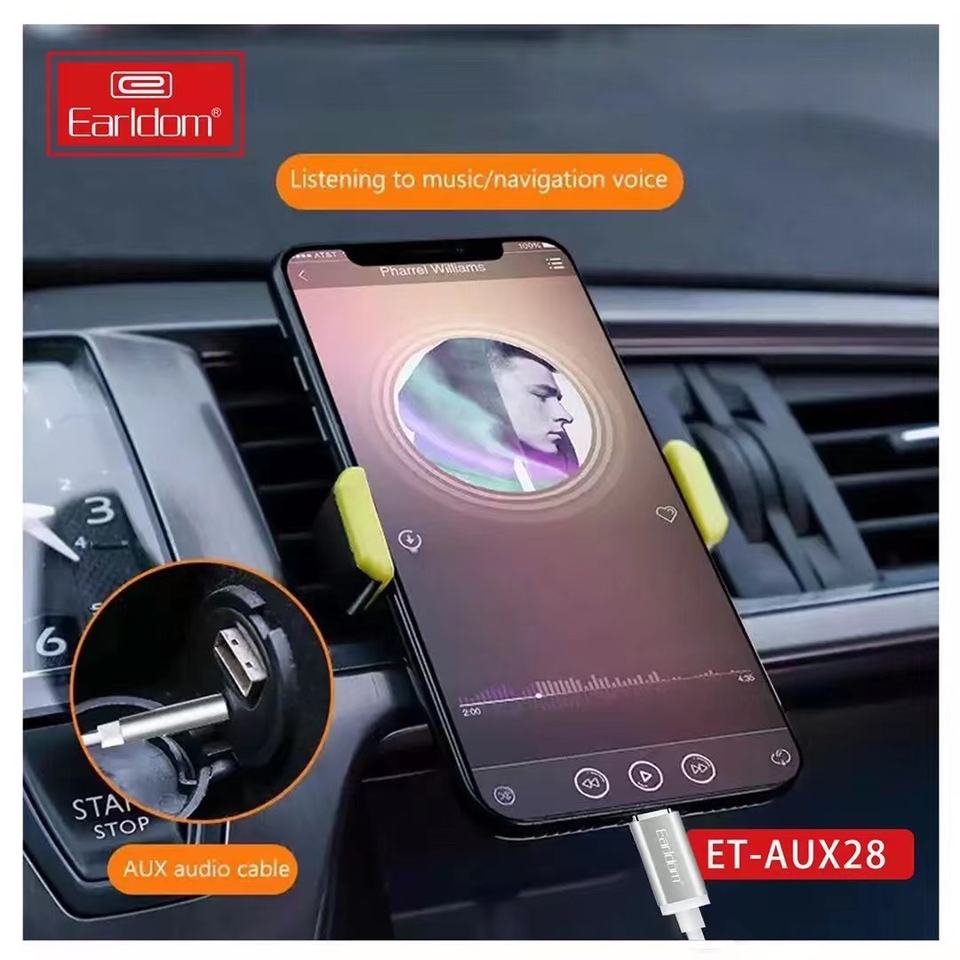 Earldom كابل Aux بمخرج Type c - ابيض - AUX28
