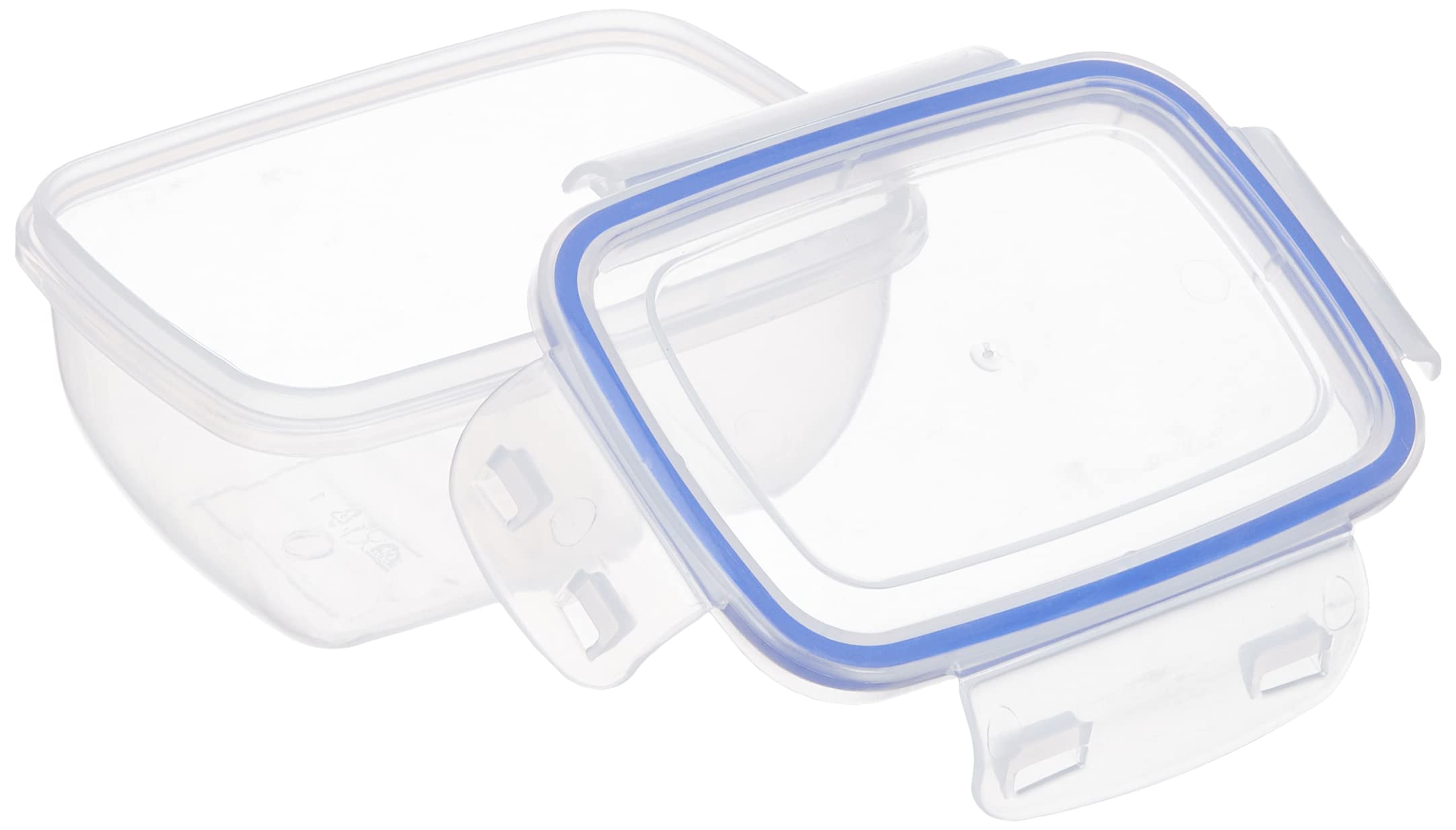 Bager علبة ثلاجه مستطيله بلاستيك - شفاف/أزرق