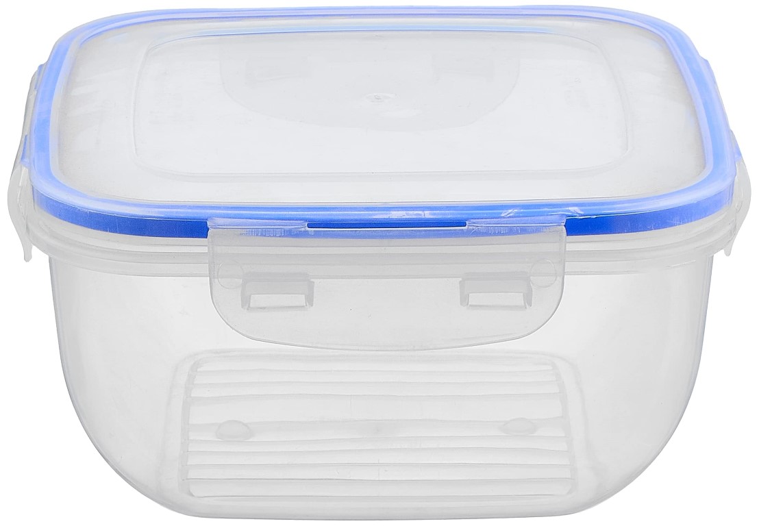 Bager طقم علب بلاستيك - 3 قطع - أزرق/شفاف