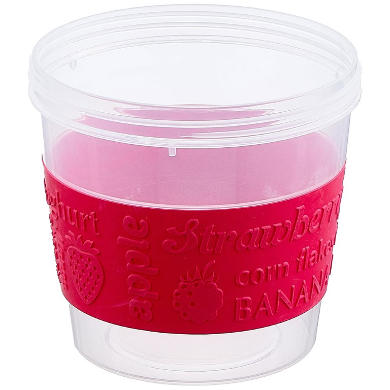 ‎TITIZ كوب بلاستيك بغطاء - أحمر