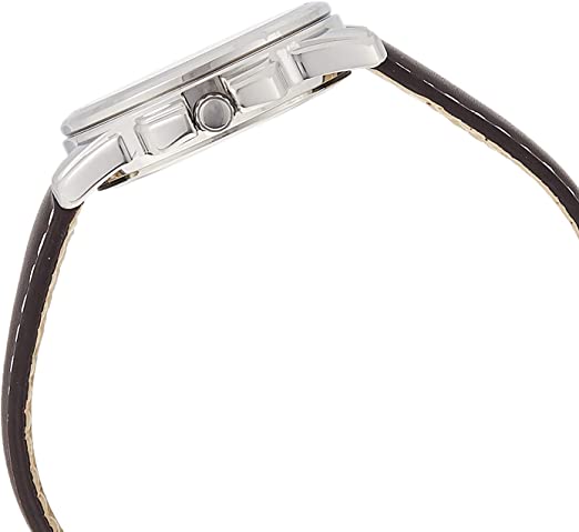 Casio ساعة حريمي جلد - 33 ملم - بني/أبيضLTP1314L-7AV