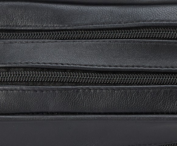 حقيبة يد محفظة جلد رجالي - أسود