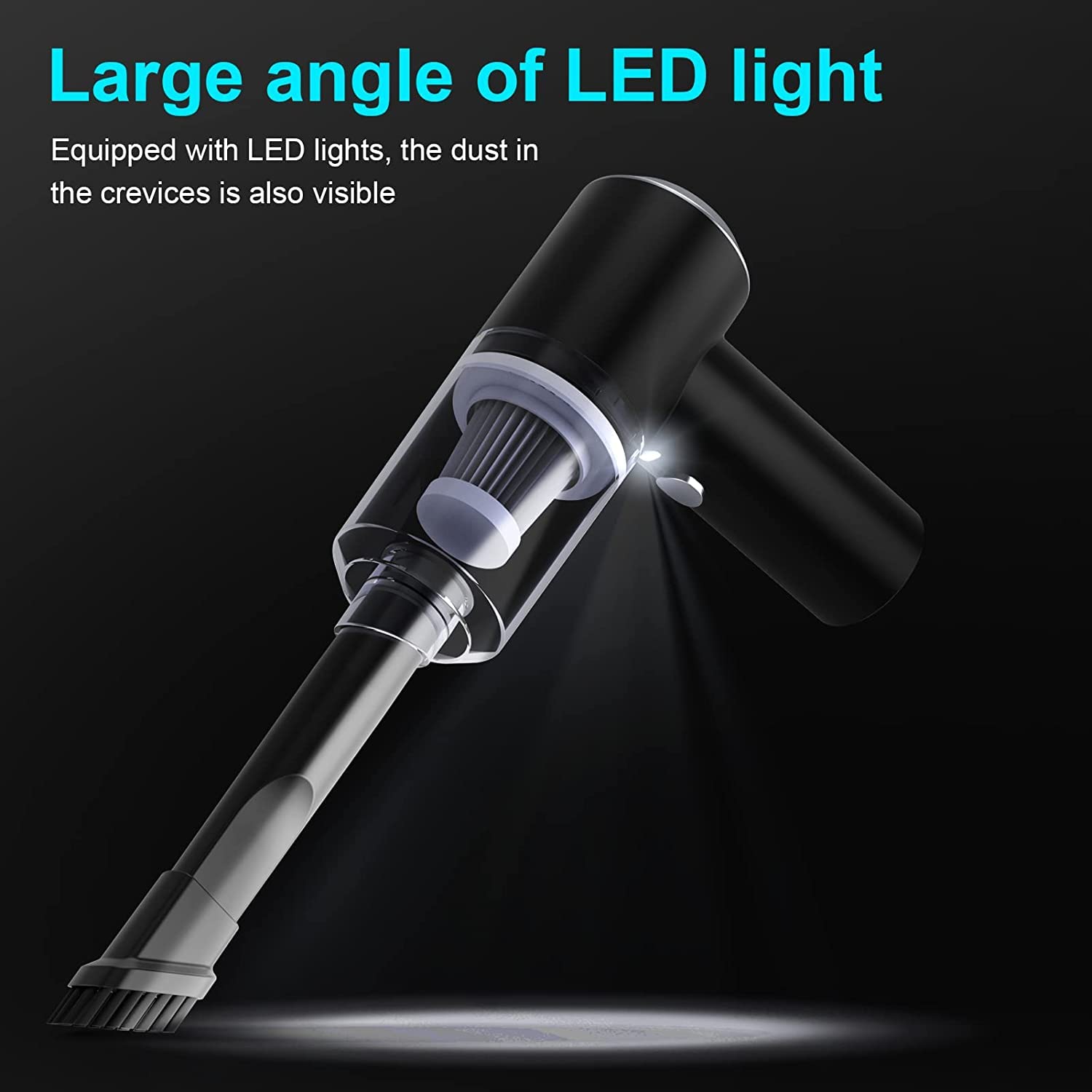 مكنسة يدوية لاسلكية - أسود