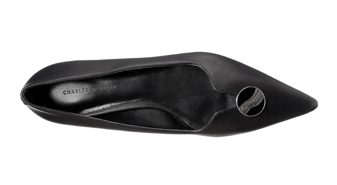 Charles & Keith جزمة باليرينا حريمي فلات - أسود - CK1-70390267