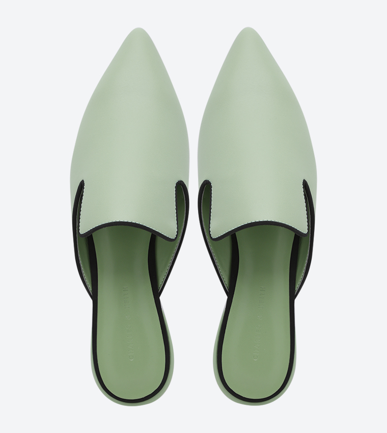 Charles & Keith صندل حريمي جلد - مينت - CK1-70390207