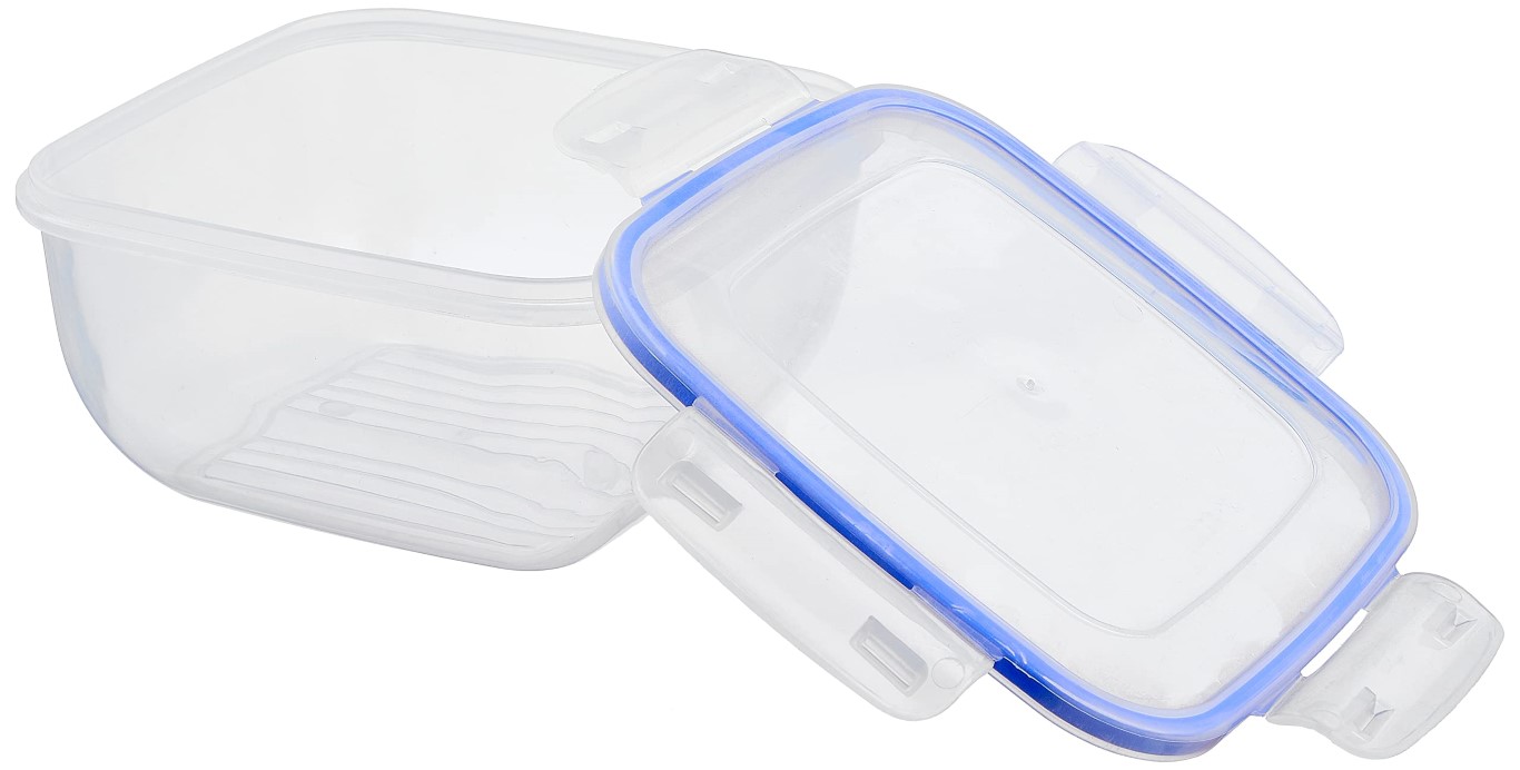 Bager طقم علب بلاستيك - 3 قطع - أزرق/شفاف