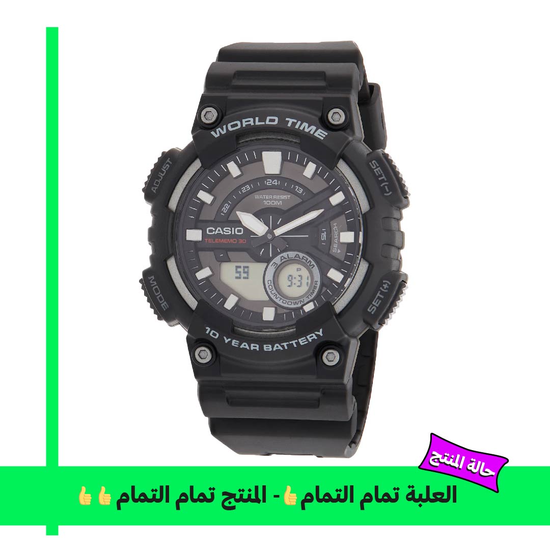 Casio AEQ-110W-1AV ساعة كاجوال رجالي - 47 ملم - أسود