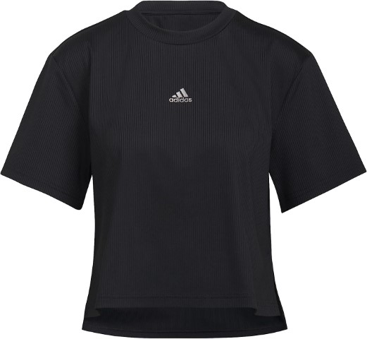 Adidas تيشيرت رياضي نص كم حريمي - أسود - HB1481
