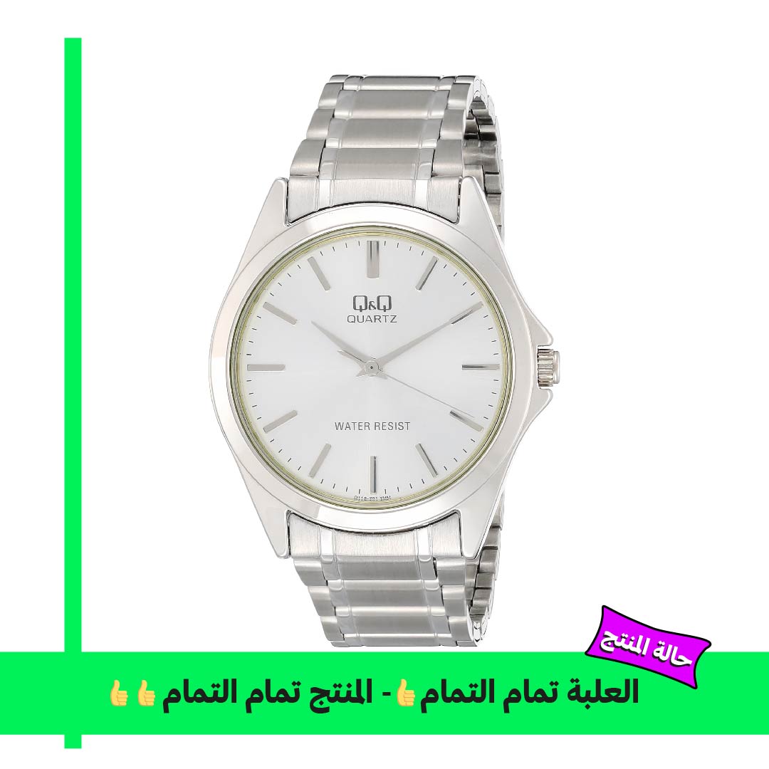 Q&Q ساعة كاجوال رجالي - 41 ملم - فضي Q118-201Y