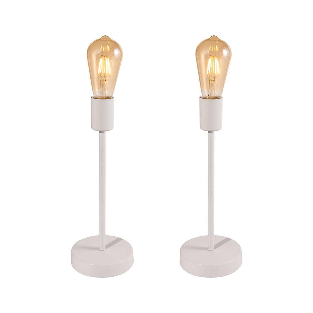 اباجورة سيمبل مودرن معدن - ابيض - RL-BUN-TL-B-074