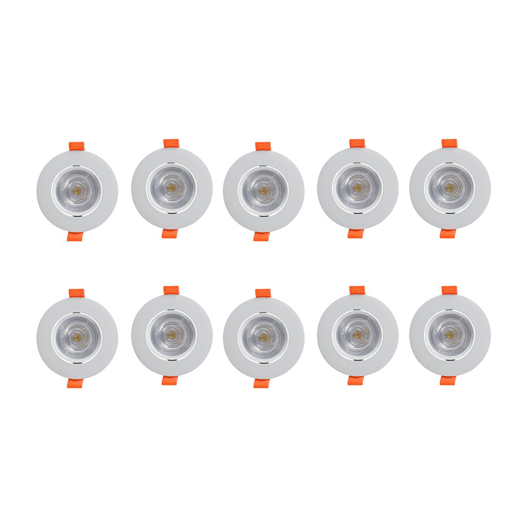 سبوط داخل الجبس جسم ابيض اضاءة 3 حركة مودرن بلاستك - 10 قطع - RL-BUN10-SL-A-043