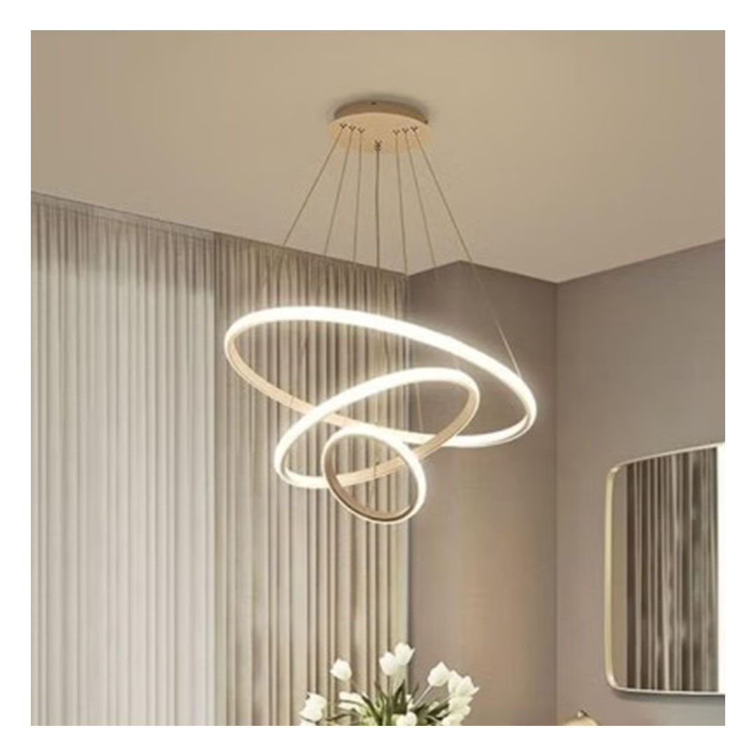 نجفة ليد مودرن شكل حلقات - ذهبى