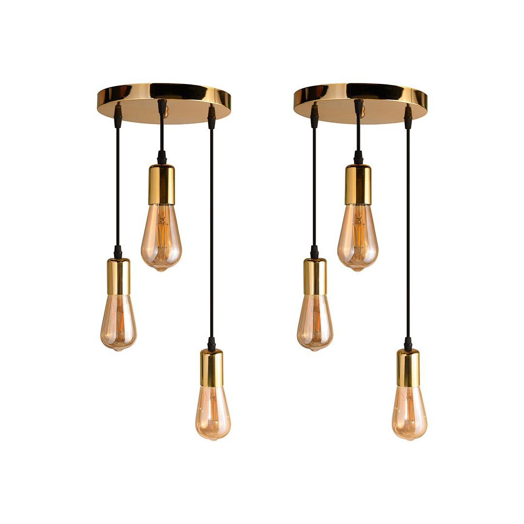 دلاية ثلاثية مودرن بلاستيك - 2 قطعة - دهبى - RL-CP-023