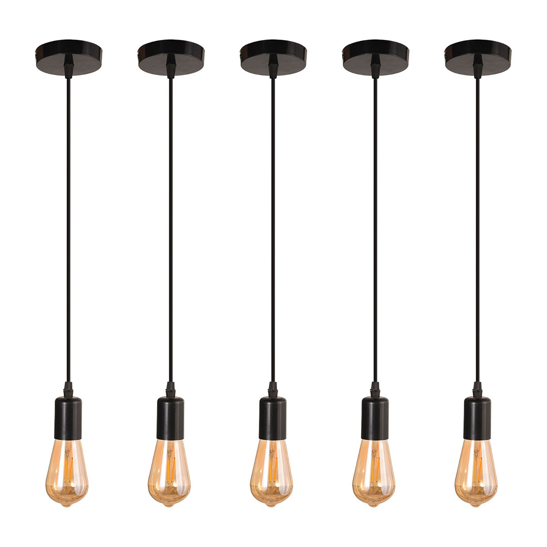 دلاية كبل فردى مودرن بلاستيك - 5 قطع - اسود - RL-CP-026