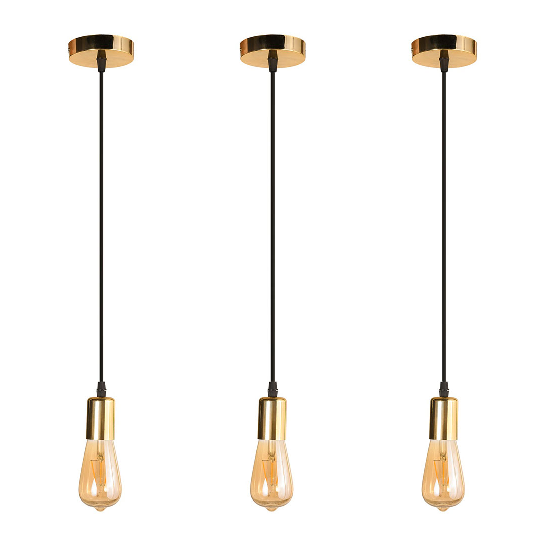 دلاية كبل فردى مودرن بلاستيك - 3 قطع - دهبى - RL-CP-027