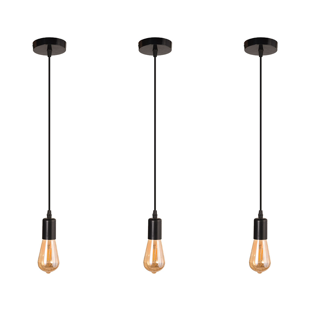 دلاية كبل فردى مودرن بلاستيك - 3 قطع - اسود - RL-CP-029