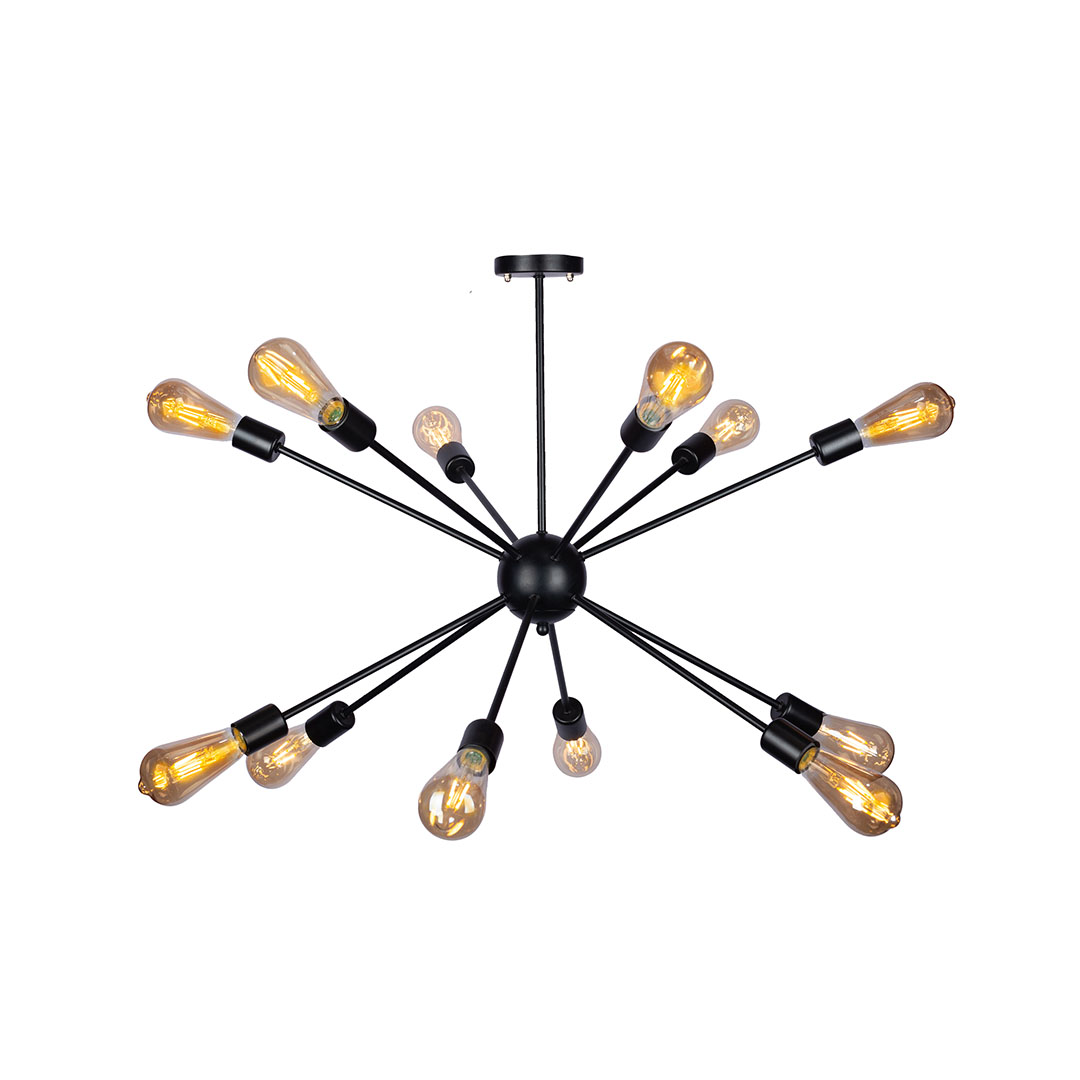 نجفة مبتكرة - 12 لمبة - أسود