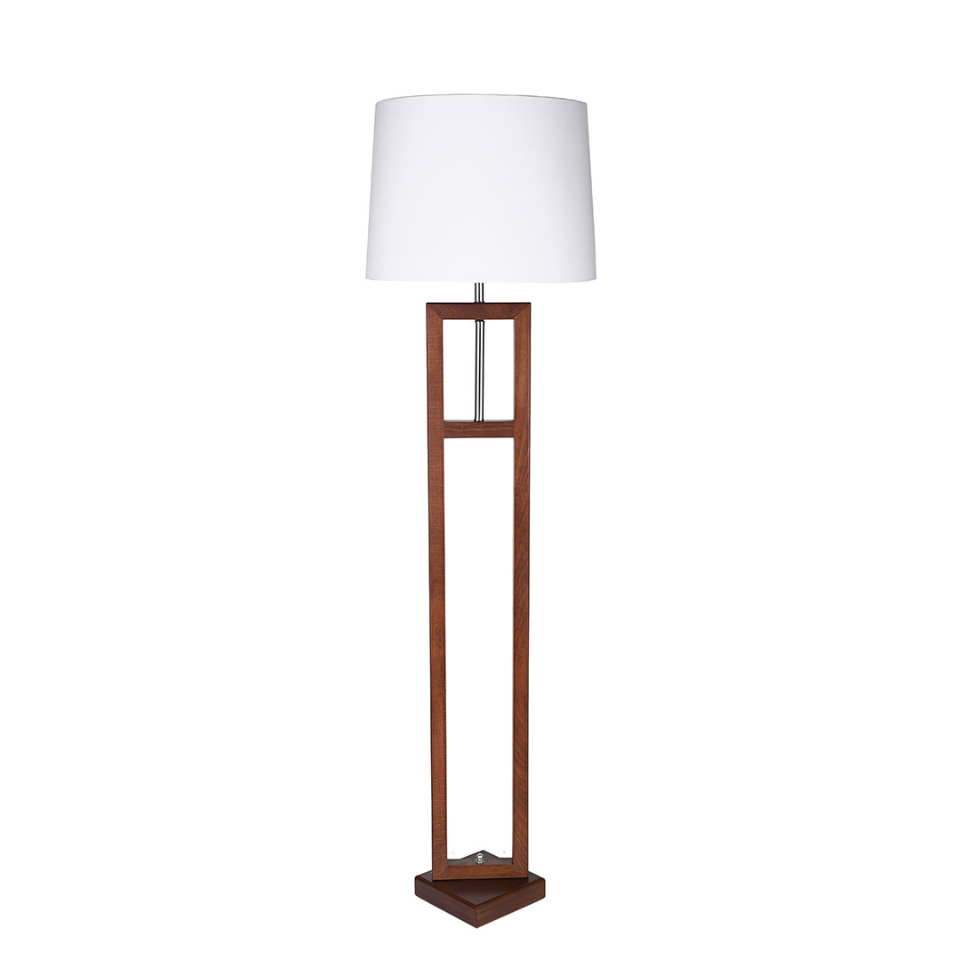 مصباح ارض مودرن خشب غامق - أبيض - RL-FL-A-010