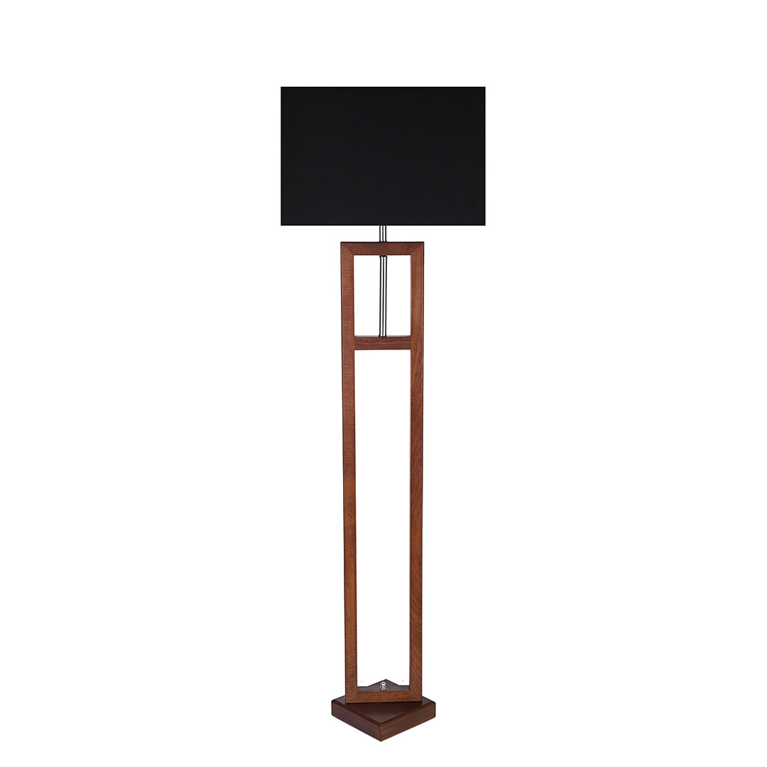 مصباح ارض مودرن خشب غامق - أسود - RL-FL-A-013