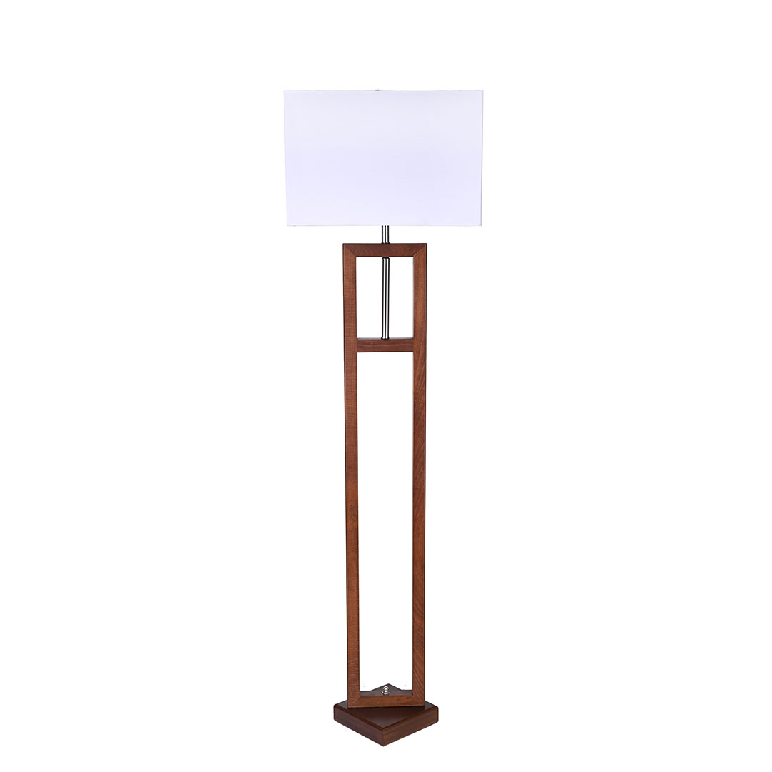 مصباح ارض مودرن خشب غامق - أبيض - RL-FL-A-014