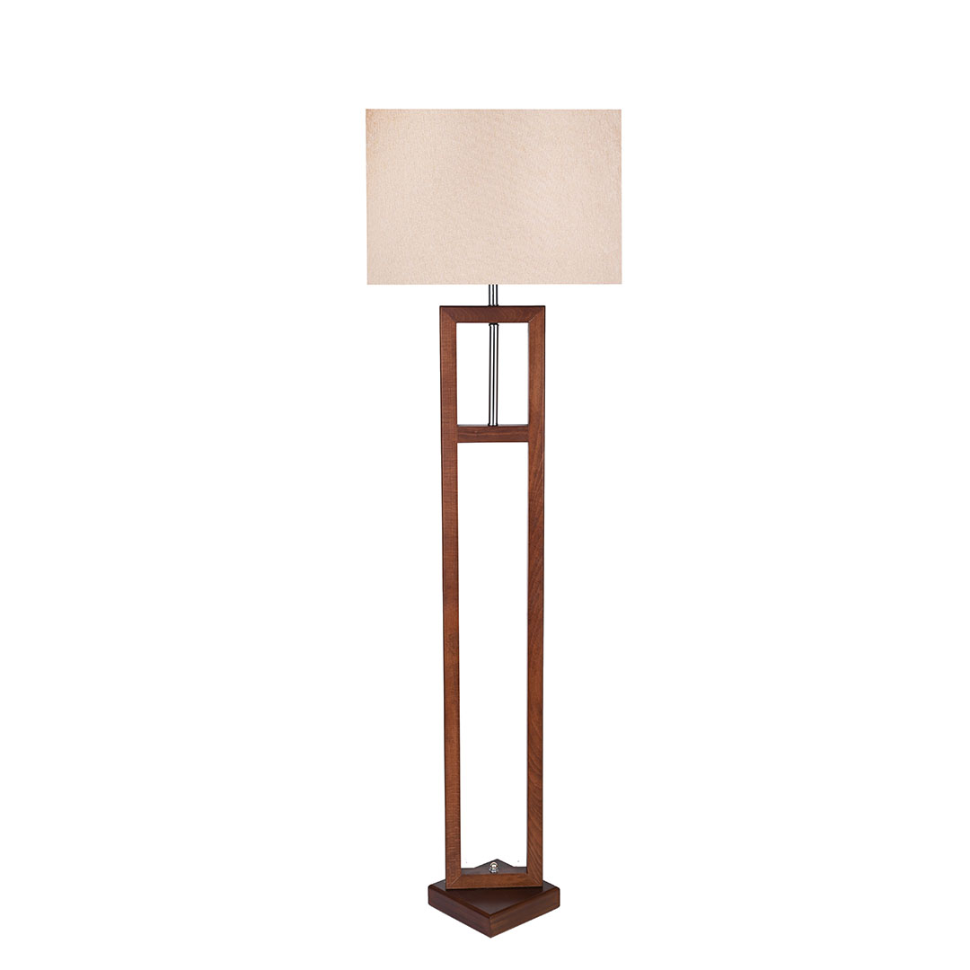 مصباح ارض مودرن خشب غامق - بيج - RL-FL-A-015