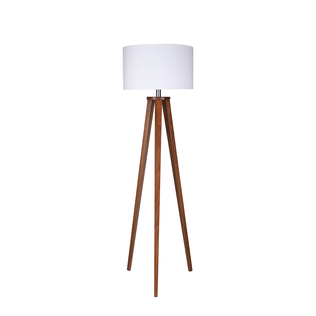 مصباح ارض مودرن خشب غامق - أبيض - RL-FL-A-023