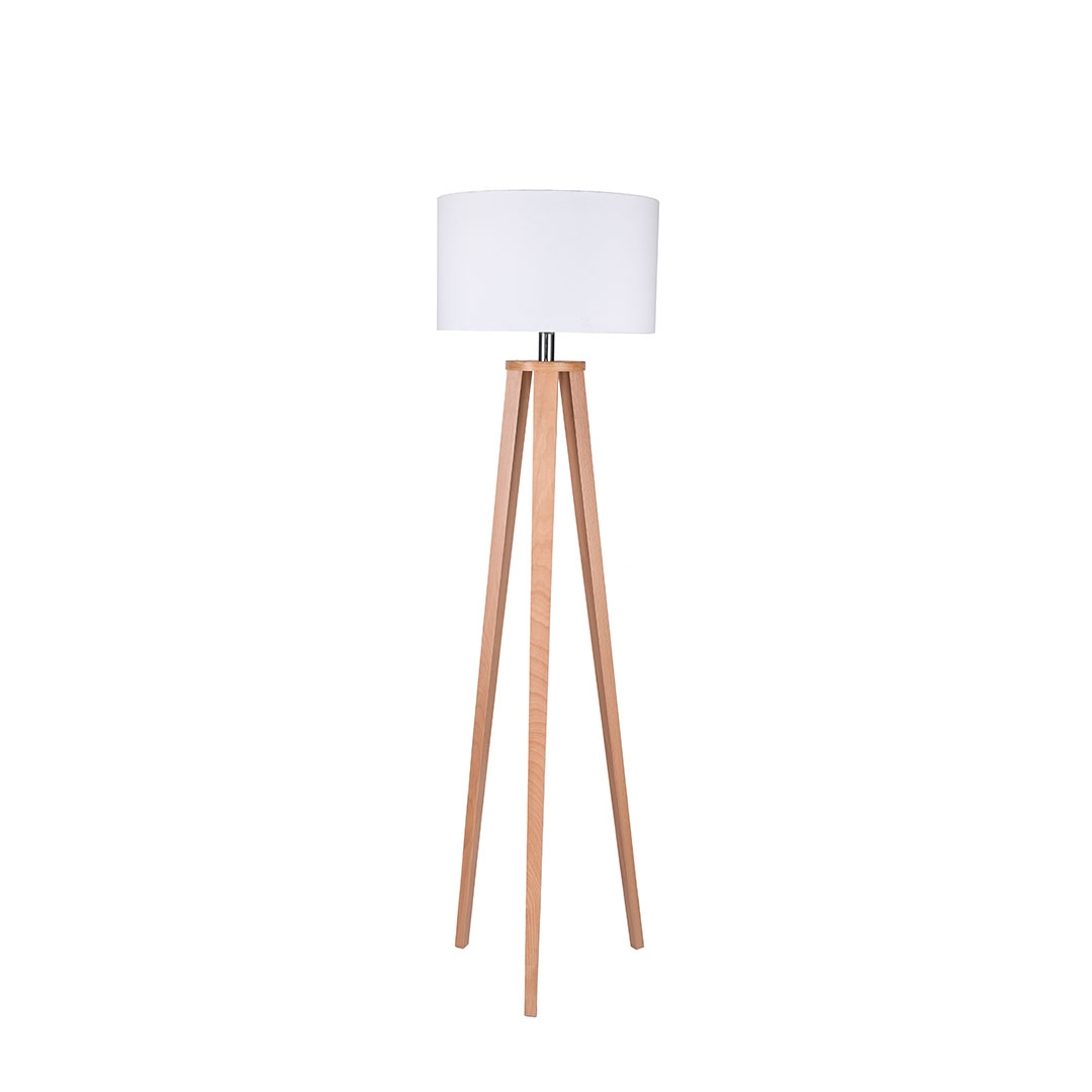 مصباح ارض مودرن خشب فاتح - أبيض - RL-FL-A-027