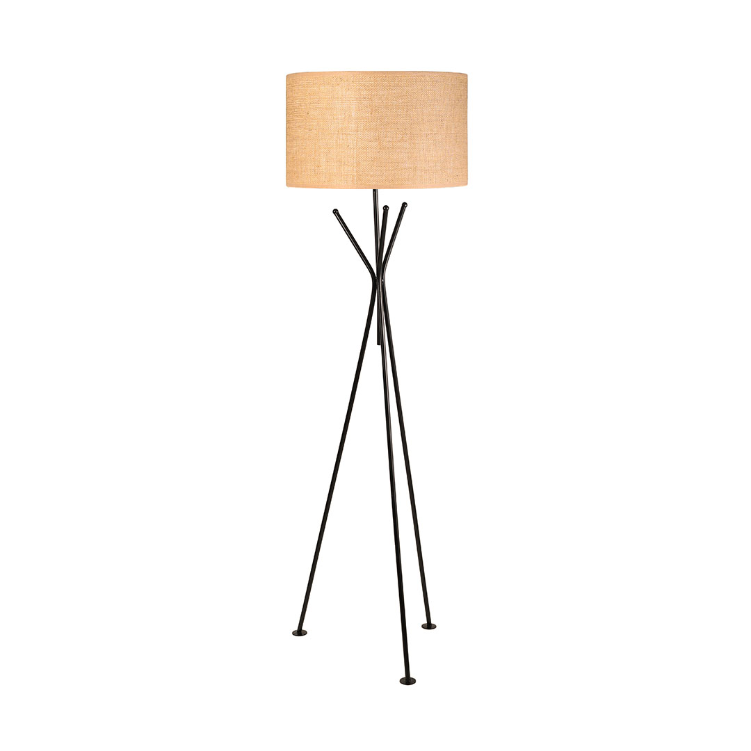 مصباح ارضي مودرن معدن - اسود/خيش - RL-FL-M-030